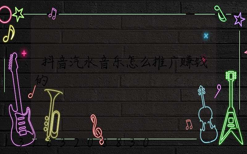 抖音汽水音乐怎么推广赚钱的