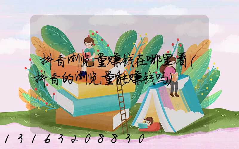 抖音浏览量赚钱在哪里看(抖音的浏览量能赚钱吗)