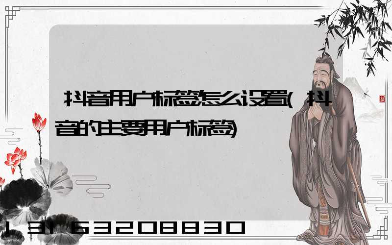 抖音用户标签怎么设置(抖音的主要用户标签)
