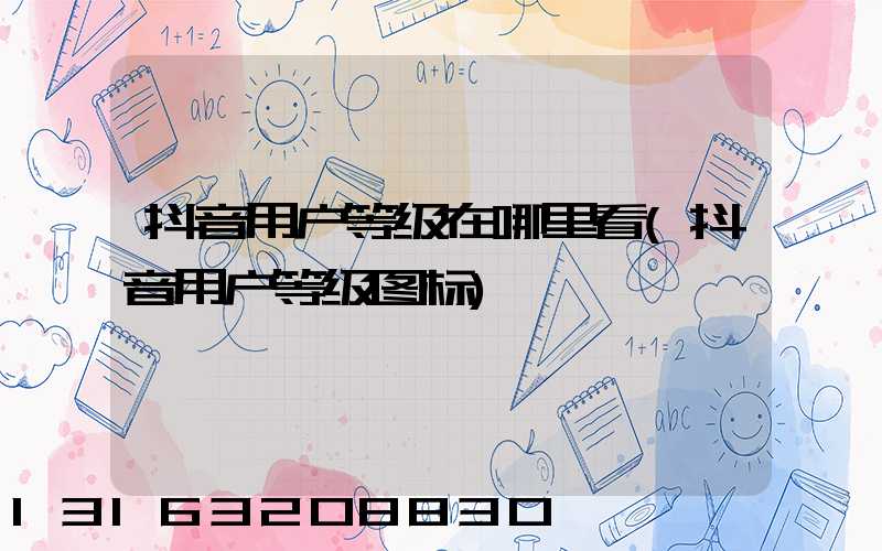 抖音用户等级在哪里看(抖音用户等级图标)