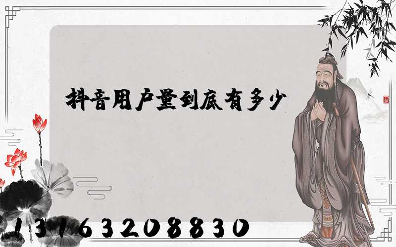 抖音用户量到底有多少