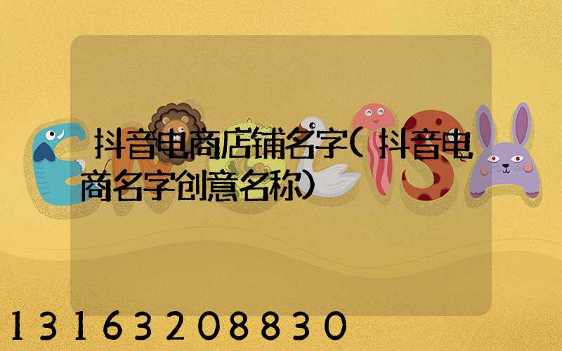 抖音电商店铺名字(抖音电商名字创意名称)