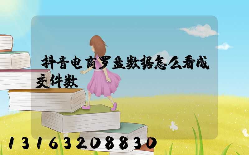 抖音电商罗盘数据怎么看成交件数