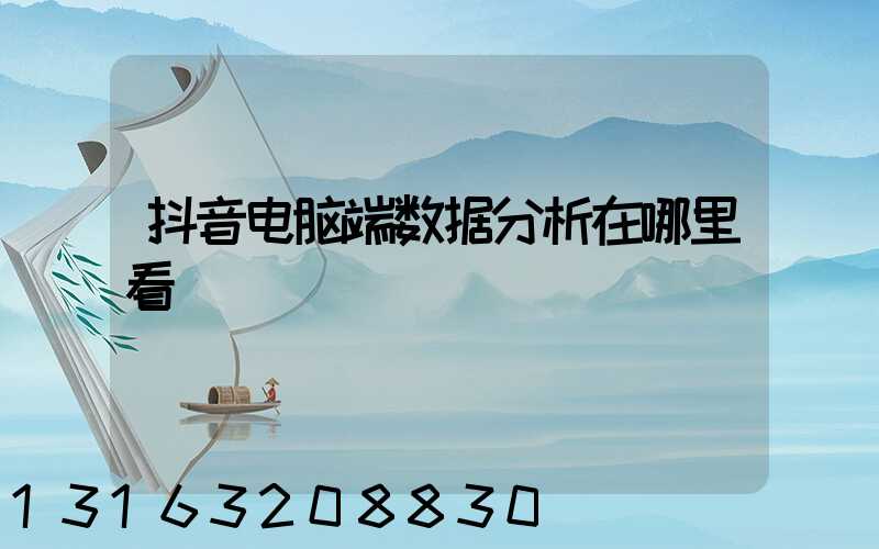 抖音电脑端数据分析在哪里看