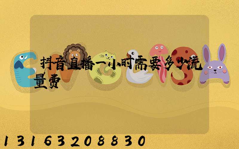 抖音直播一小时需要多少流量费