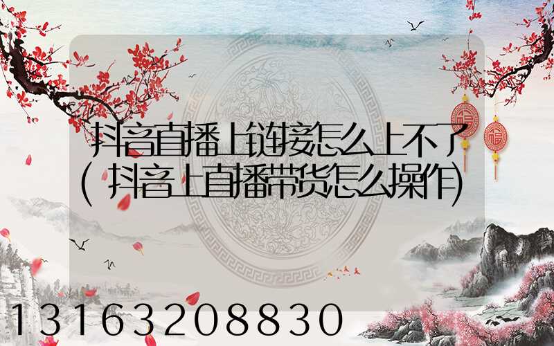 抖音直播上链接怎么上不了(抖音上直播带货怎么操作)