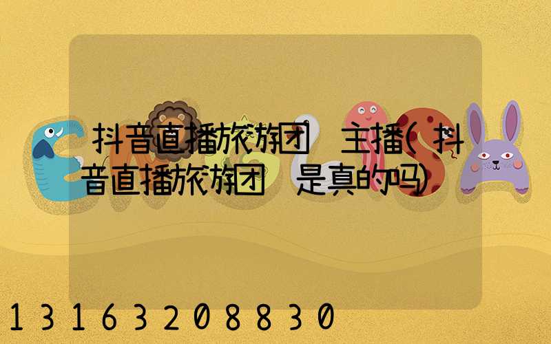 抖音直播旅游团购主播(抖音直播旅游团购是真的吗)