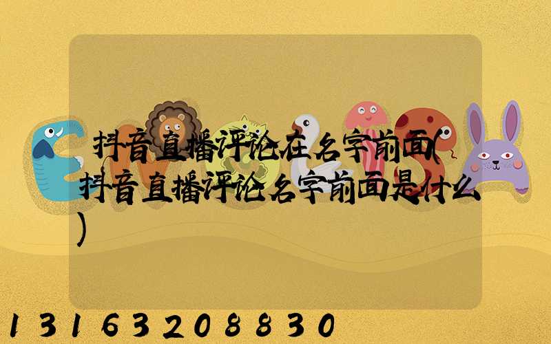抖音直播评论在名字前面(抖音直播评论名字前面是什么)