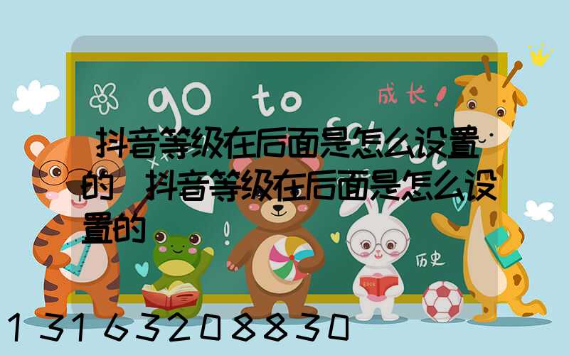抖音等级在后面是怎么设置的(抖音等级在后面是怎么设置的)