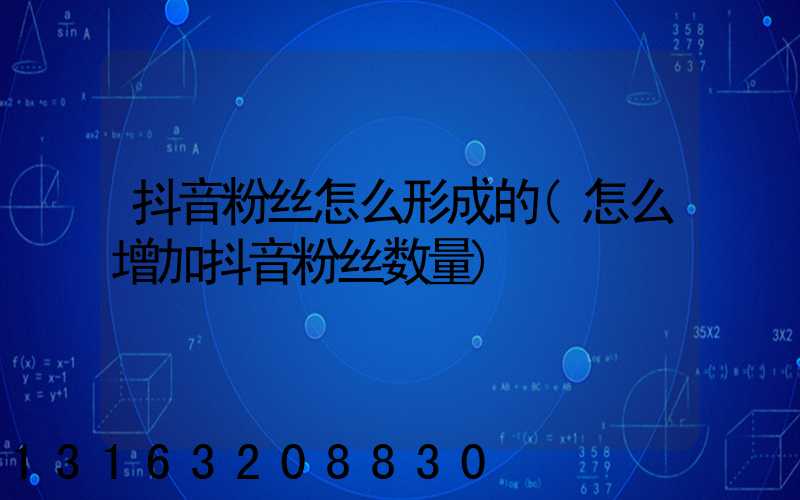 抖音粉丝怎么形成的(怎么增加抖音粉丝数量)