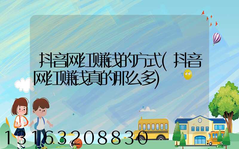 抖音网红赚钱的方式(抖音网红赚钱真的那么多)