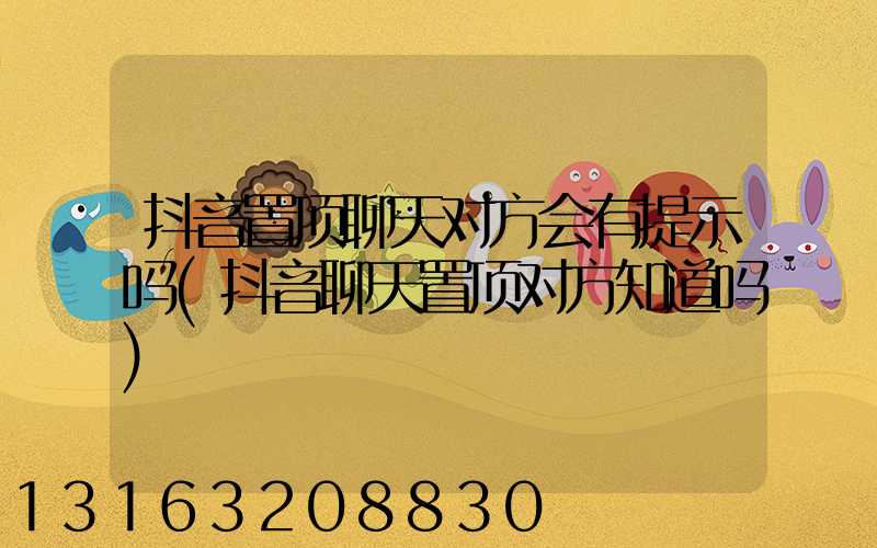 抖音置顶聊天对方会有提示吗(抖音聊天置顶对方知道吗)