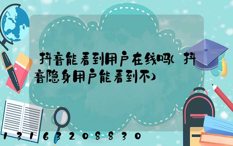 抖音能看到用户在线吗(抖音隐身用户能看到不)