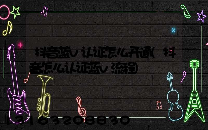 抖音蓝v认证怎么开通(抖音怎么认证蓝v流程)