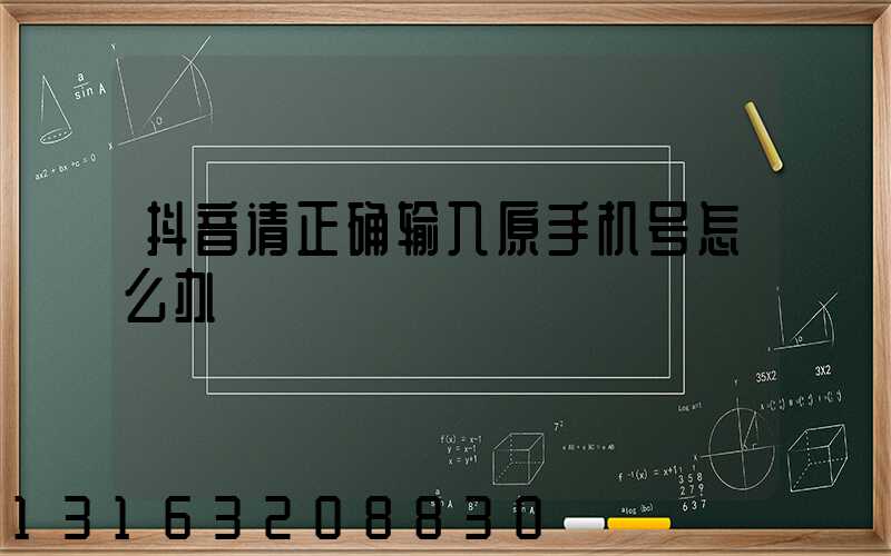 抖音请正确输入原手机号怎么办