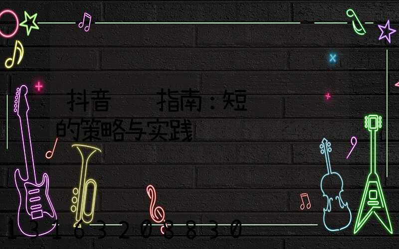抖音运营指南：短视频营销的策略与实践