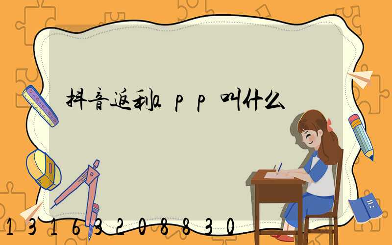 抖音返利app叫什么