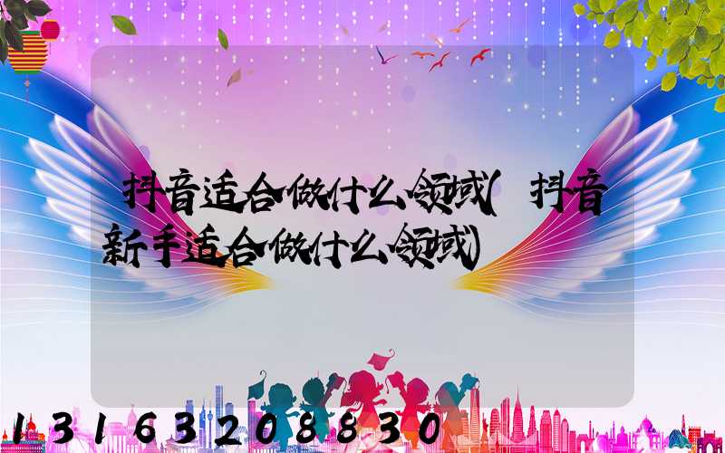 抖音适合做什么领域(抖音新手适合做什么领域)