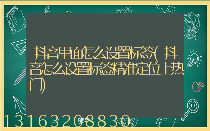抖音里面怎么设置标签(抖音怎么设置标签精准定位上热门)