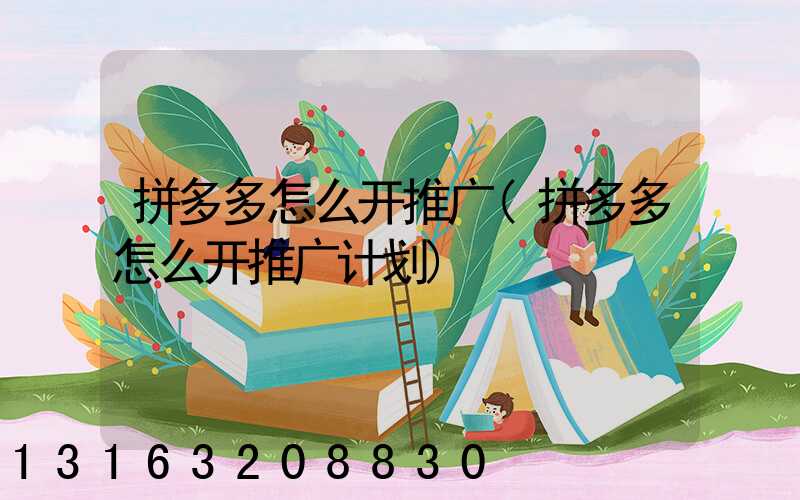 拼多多怎么开推广(拼多多怎么开推广计划)