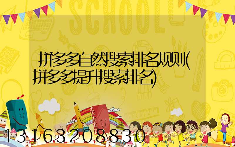 拼多多自然搜索排名规则(拼多多提升搜索排名)