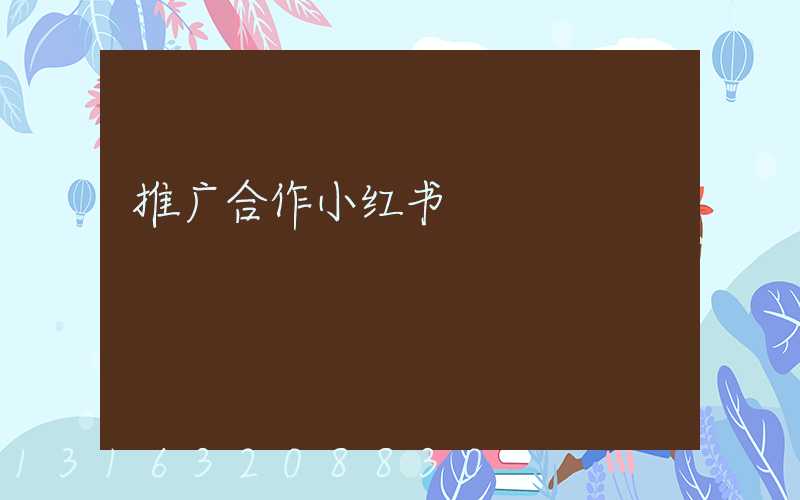 推广合作小红书