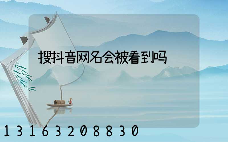 搜抖音网名会被看到吗
