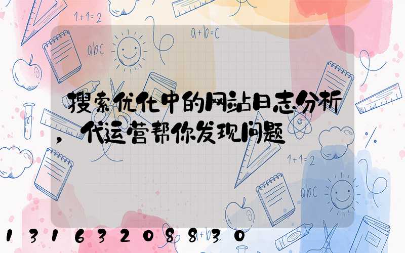 搜索优化中的网站日志分析，代运营帮你发现问题