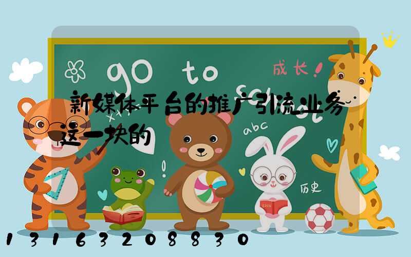 新媒体平台的推广引流业务这一块的