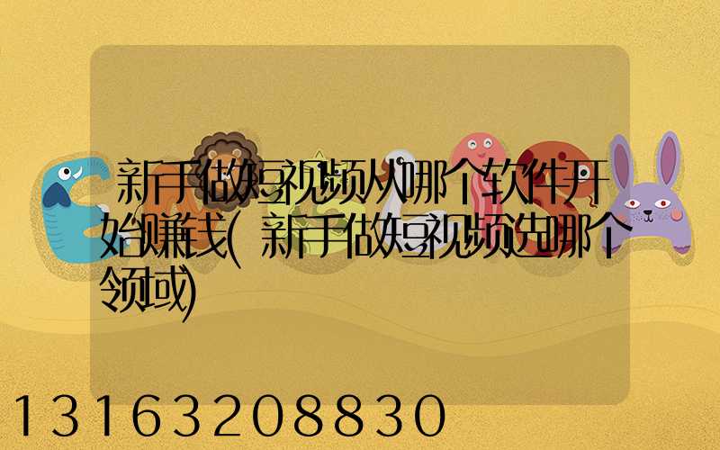 新手做短视频从哪个软件开始赚钱(新手做短视频选哪个领域)