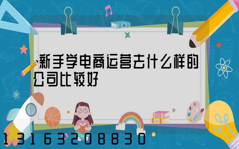 新手学电商运营去什么样的公司比较好