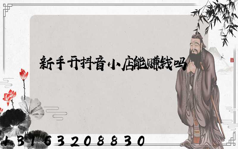 新手开抖音小店能赚钱吗