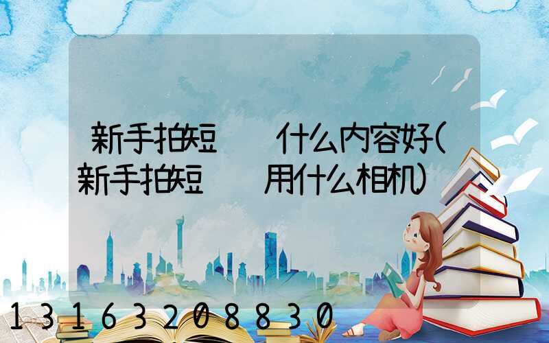 新手拍短视频什么内容好(新手拍短视频用什么相机)