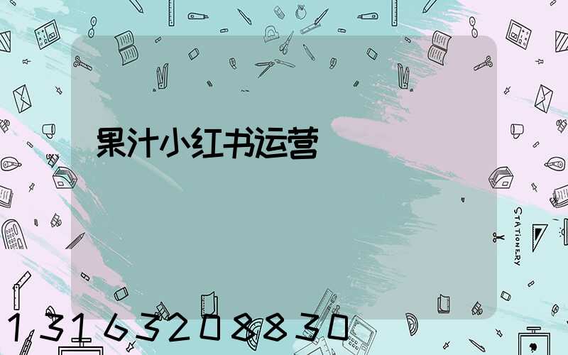 果汁小红书运营