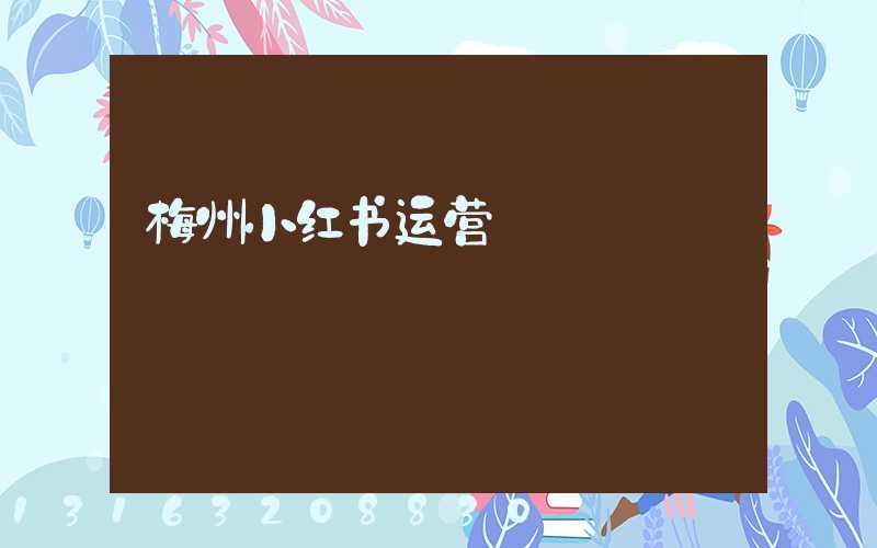 梅州小红书运营