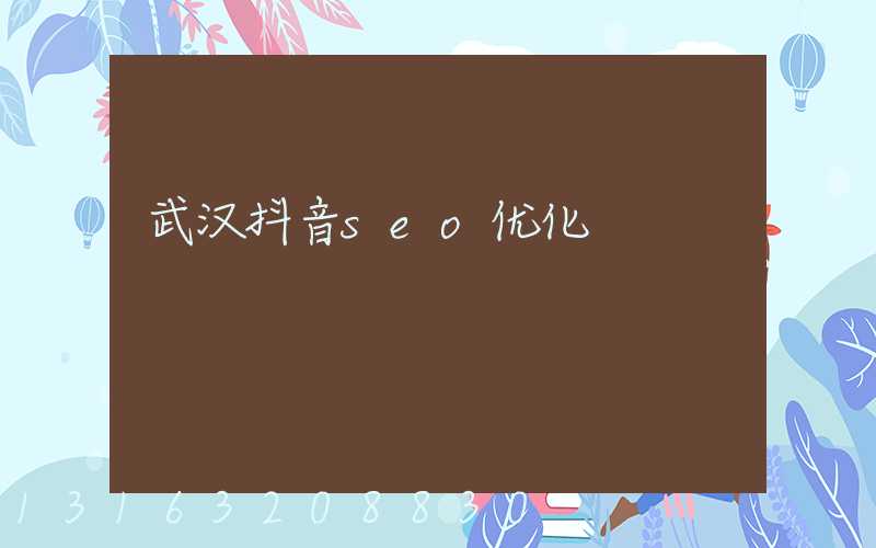 武汉抖音seo优化