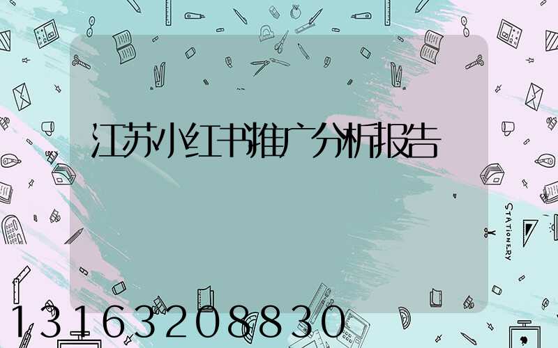 江苏小红书推广分析报告