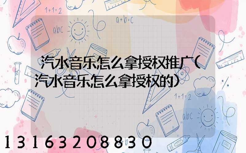 汽水音乐怎么拿授权推广(汽水音乐怎么拿授权的)