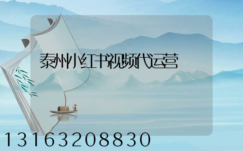 泰州小红书视频代运营