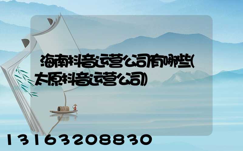 海南抖音运营公司有哪些(太原抖音运营公司)