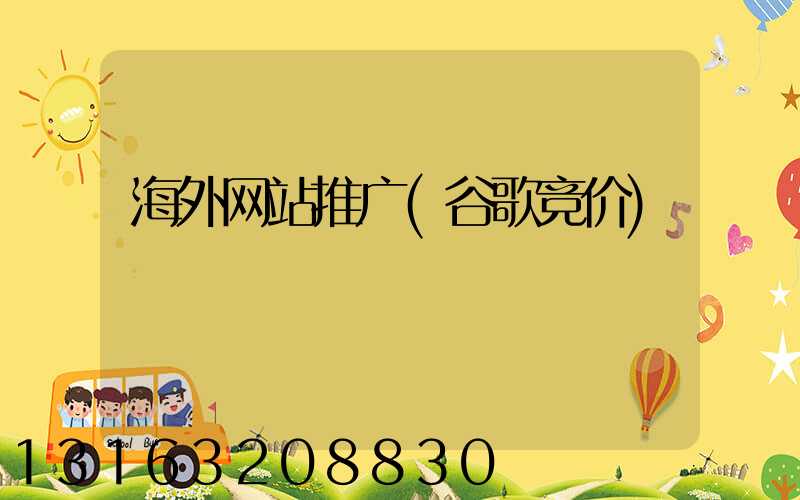 海外网站推广(谷歌竞价)