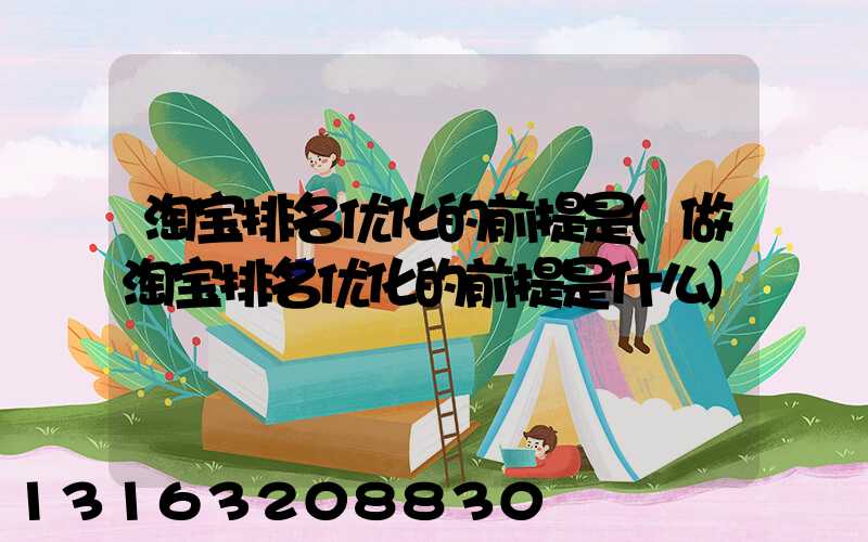 淘宝排名优化的前提是(做淘宝排名优化的前提是什么)