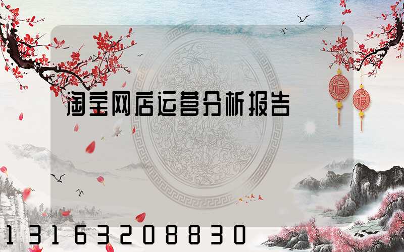 淘宝网店运营分析报告