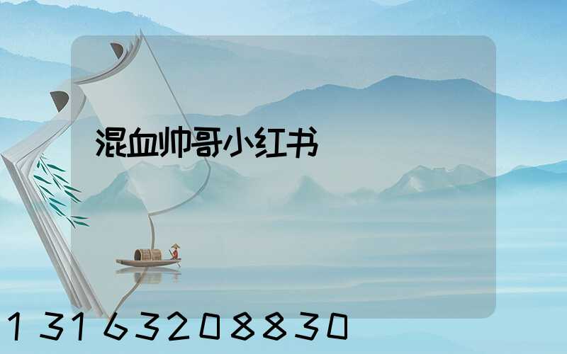 混血帅哥小红书