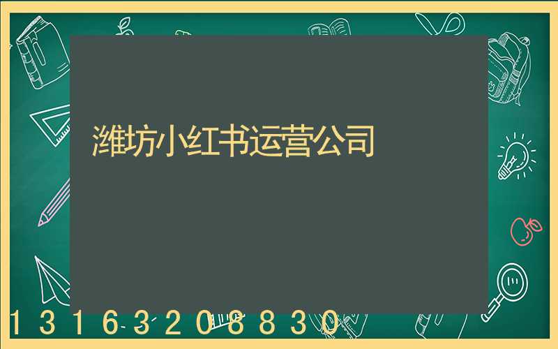 潍坊小红书运营公司