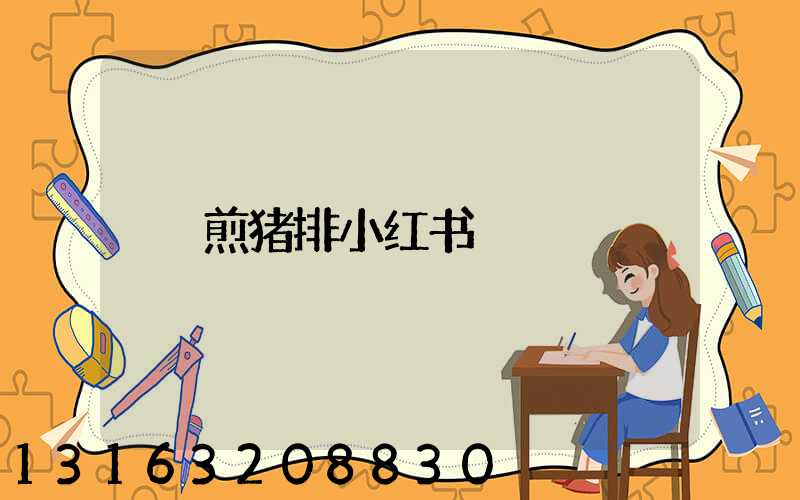 煎猪排小红书