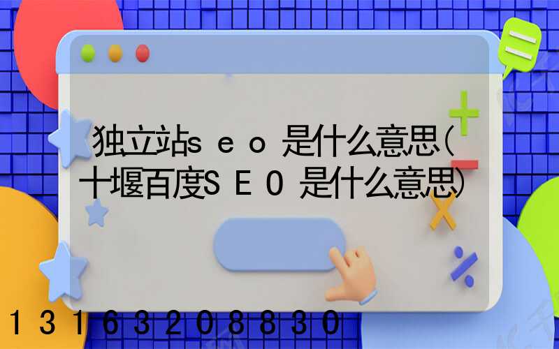 独立站seo是什么意思(十堰百度SEO是什么意思)