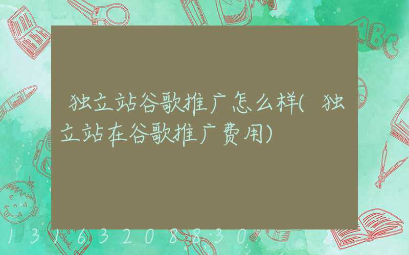独立站谷歌推广怎么样(独立站在谷歌推广费用)