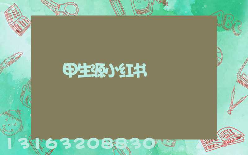 甲生源小红书