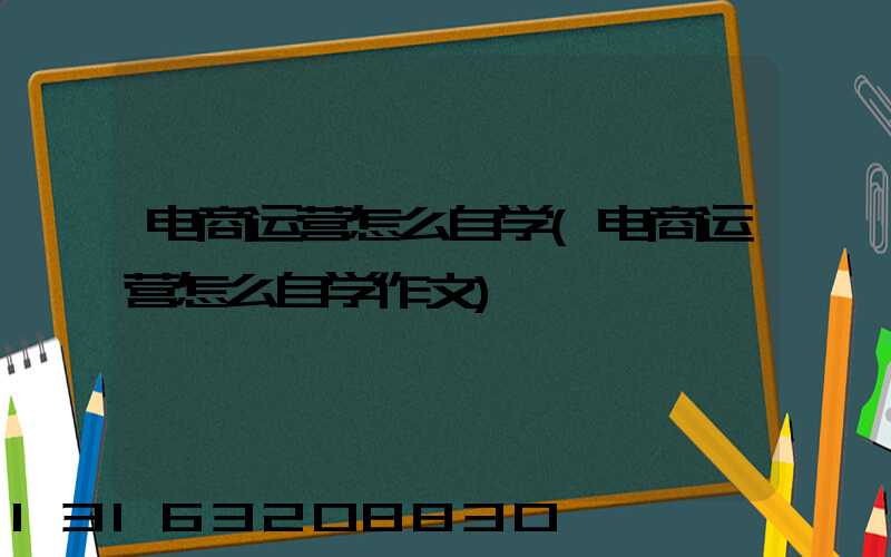 电商运营怎么自学(电商运营怎么自学作文)